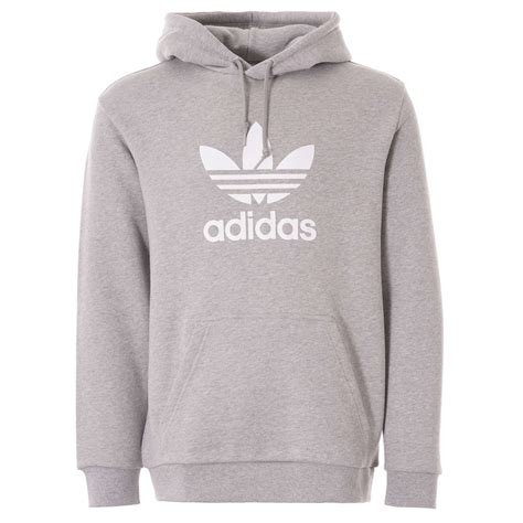 adidas trefoil hoodie grau weiß|Adidas originals trefoil hoodie men's.